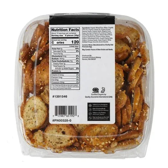Schwartz Brothers Bakery, Organic Everything Bagel Chips, 15 oz - USA MEGA SHOP