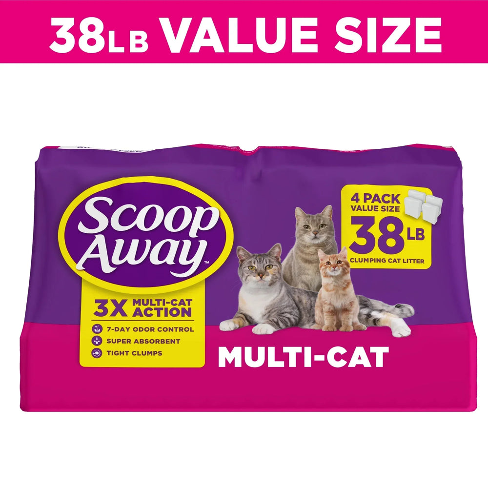Scoop Away Multi Cat Litter With Meadow Fresh Scent, 38 lb. Box - USA MEGA SHOP