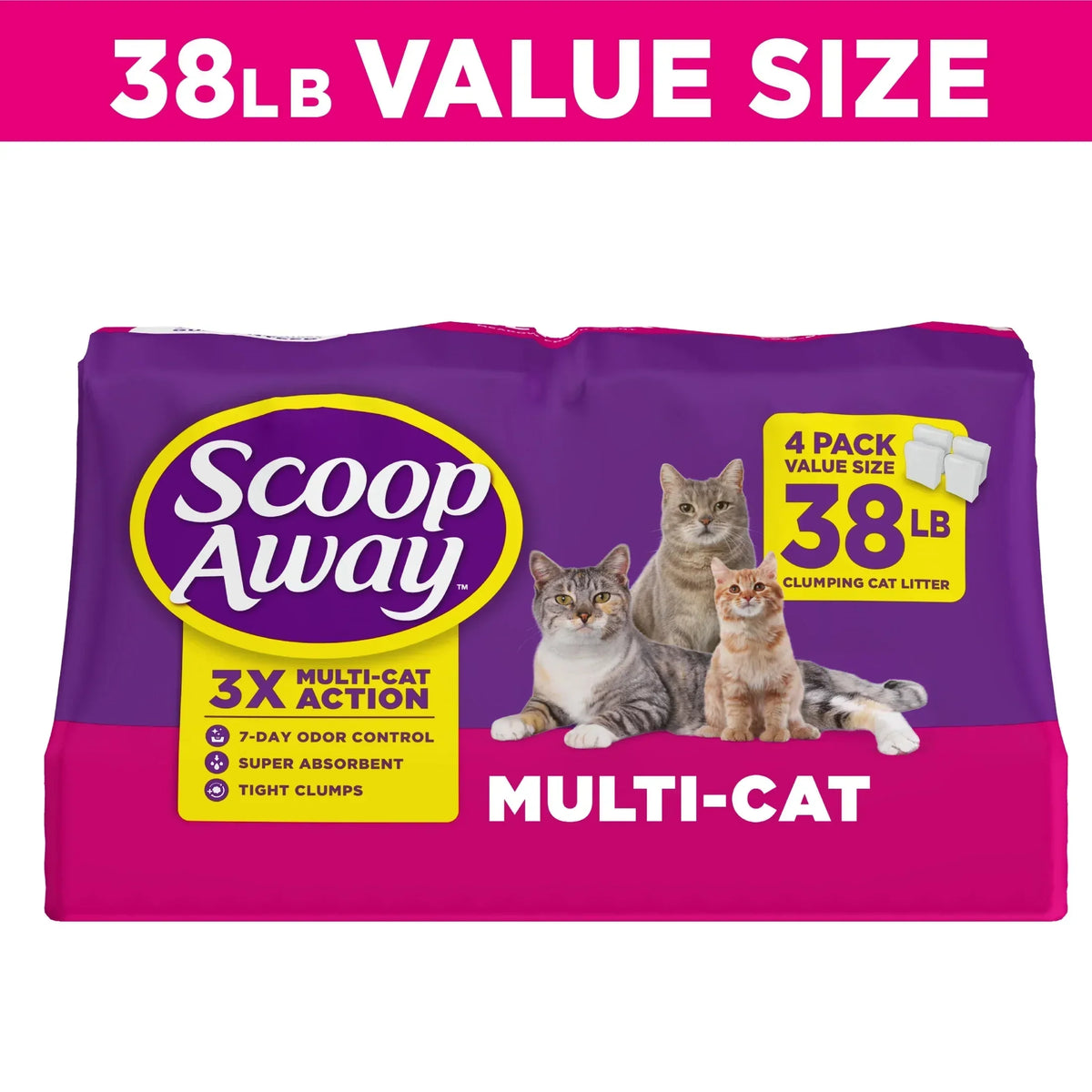 Scoop Away Multi Cat Litter With Meadow Fresh Scent, 38 lb. Box - USA MEGA SHOP