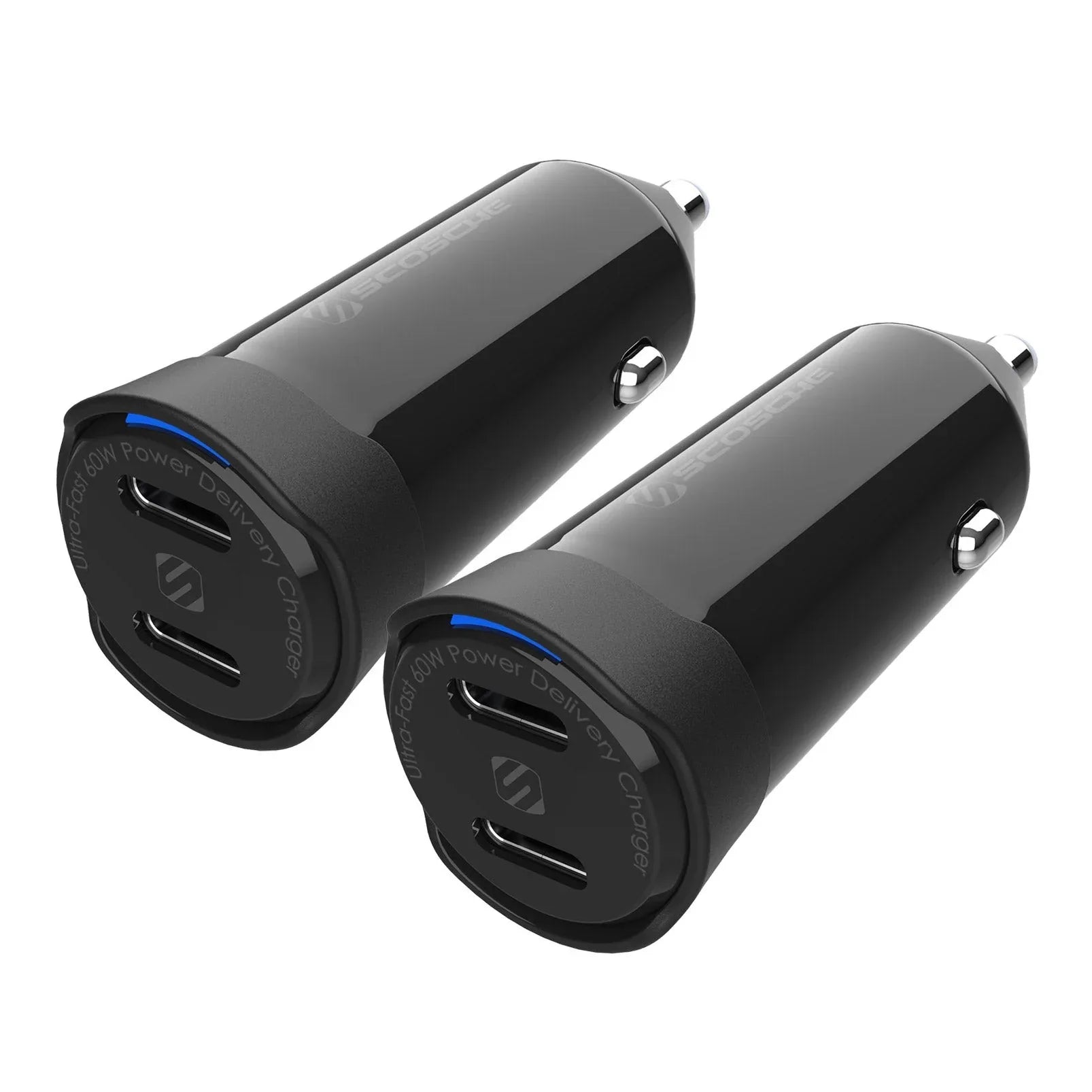 Scosche PowerVolt PD60 Dual Port USB-C Car Charger, 2-pack - USA MEGA SHOP