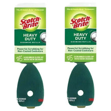 Scotch-Brite heavy duty dishwand refill pads, green, four-pack