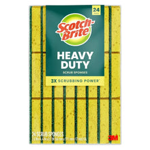 Scotch-Brite heavy duty scrub sponges, 24-count; yellow pads with green stripes