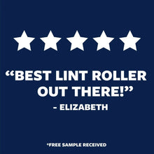 Customer review graphic for a lint roller