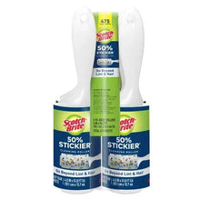 Lint roller multipack with blue-and-green 50% stickier labels and white rollers