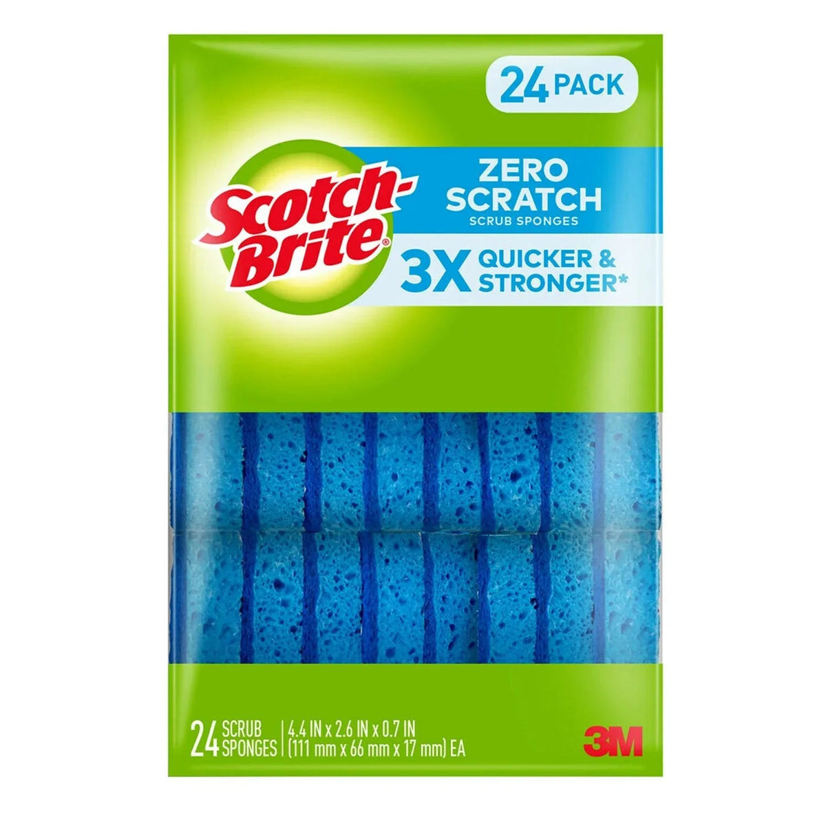 Scotch-Brite Zero Scratch Scrub Sponges, Individually Wrapped 24 ct. - USA MEGA SHOP