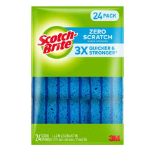 Scotch-Brite zero scratch scrub sponges, 24-pack of blue scouring pads, individually wrapped