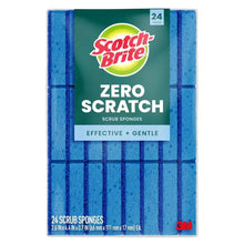 24-pack blue zero-scratch scrub sponges, rectangular with coarse scrub surface