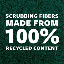 Green scrubbing fiber sponge texture with recycled content badge