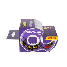 Scotch gift-wrap tape dispenser, purple plaid satin finish, 3-pack