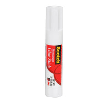 Scotch permanent glue stick, white plastic body, red label strip, 0.28 oz