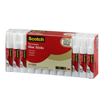 Pack of 24 Scotch permanent glue sticks, white sticks in retail box