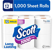 Scott Long 1000 toilet paper 12-roll pack, 1,000 sheets per roll