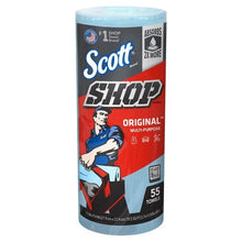 Scott Shop towels roll in blue packaging, original multi-purpose absorbent towels (10-count)