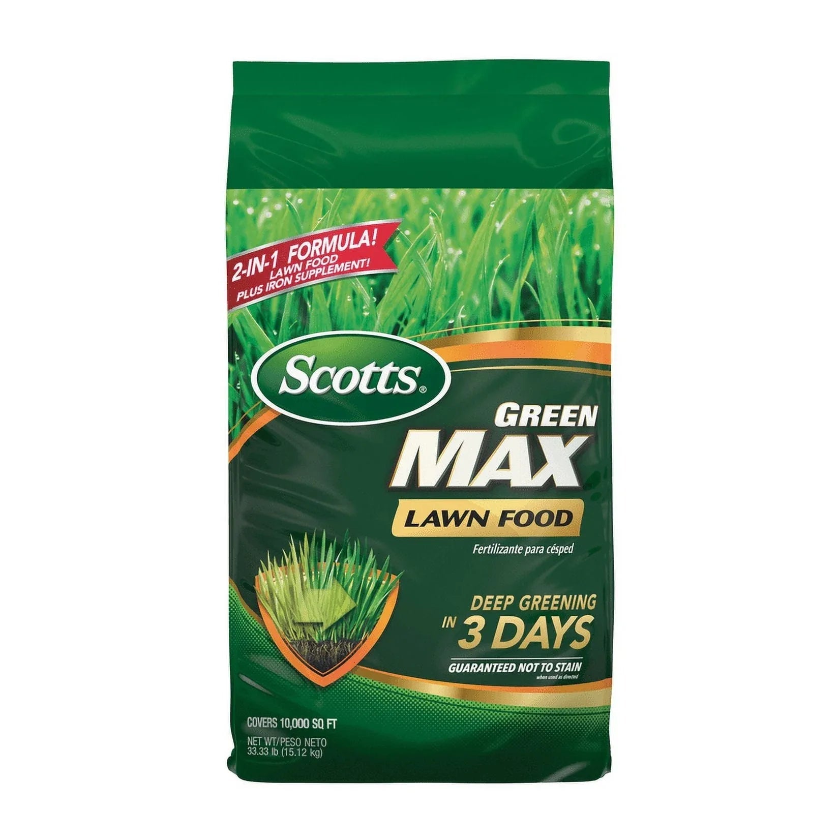 Scotts Green Max Lawn Food, Fertilizer Plus Iron Supplement