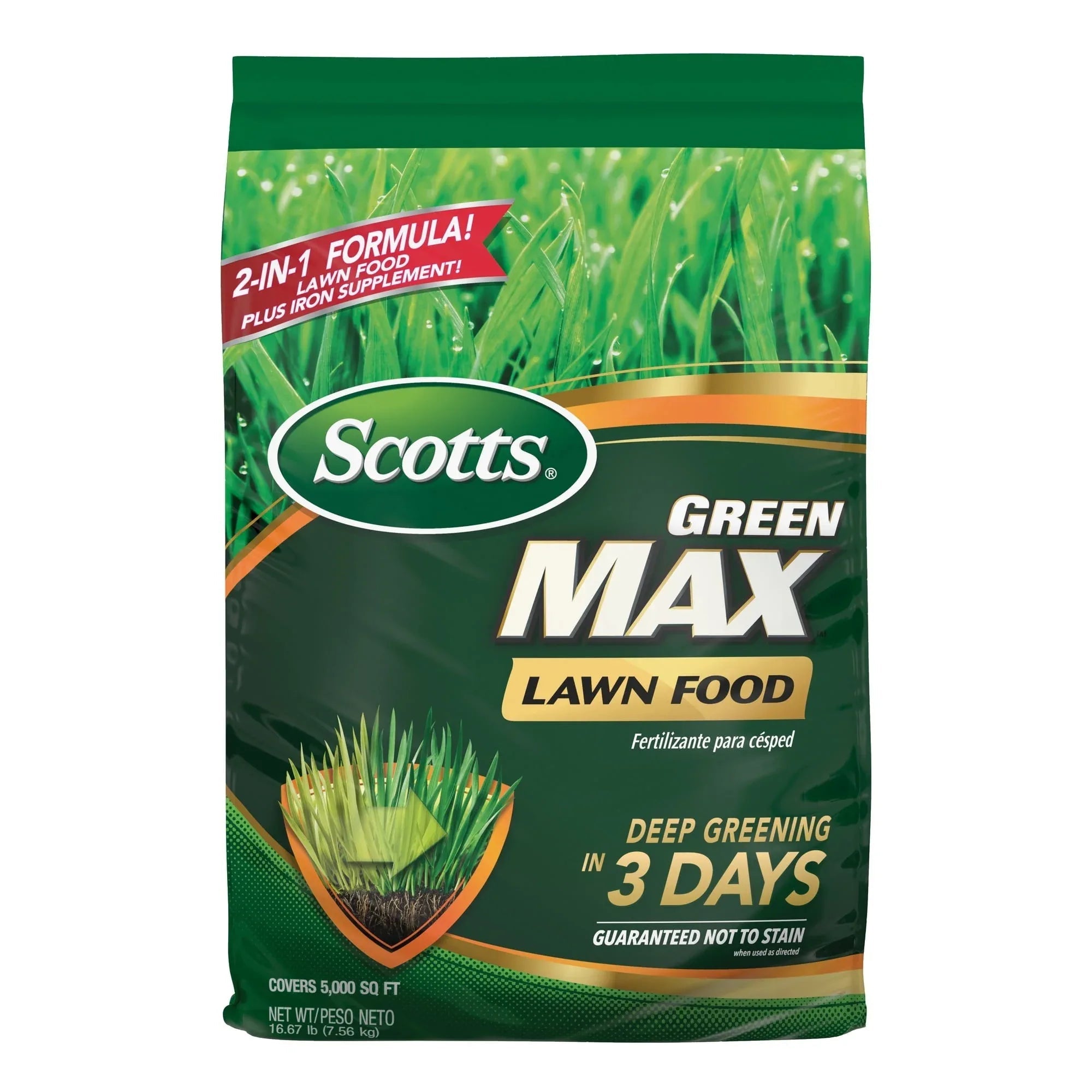 Scotts Green Max Lawn Food, Fertilizer Plus Iron Supplement