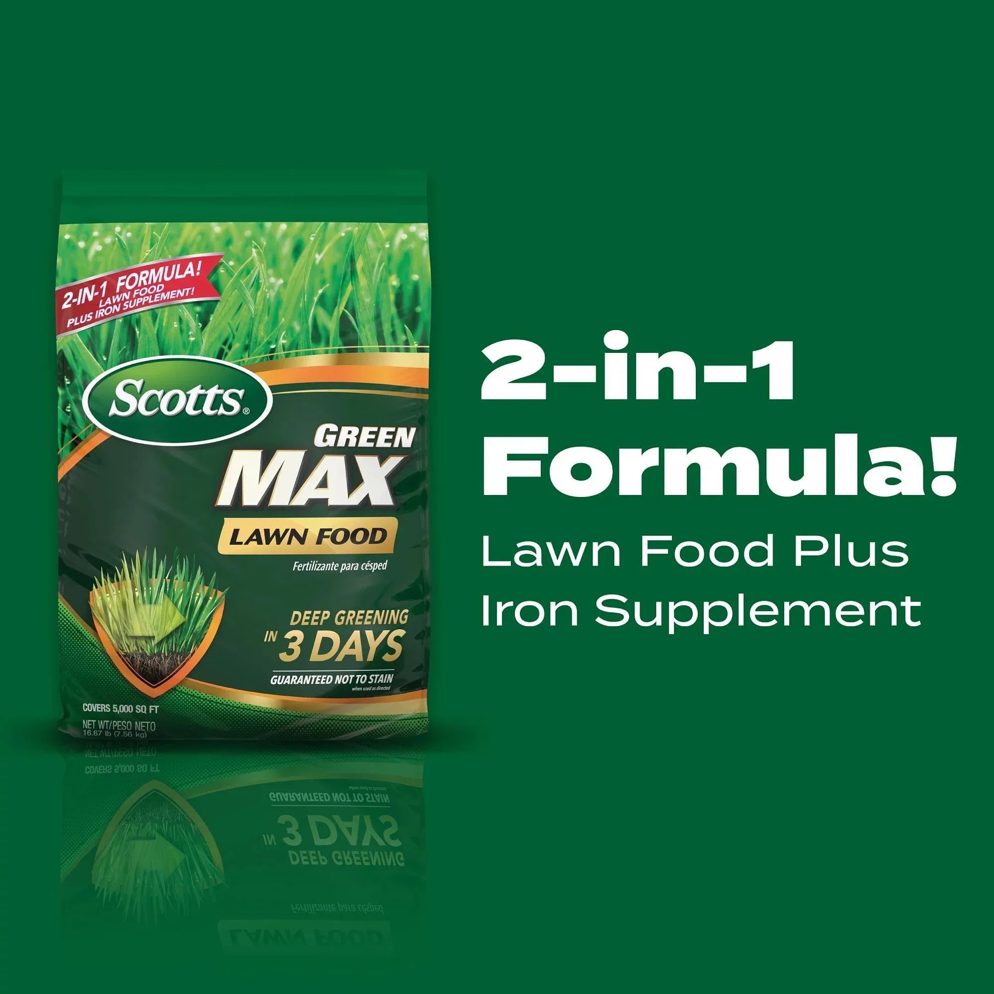 Scotts Green Max Lawn Food, Fertilizer Plus Iron Supplement
