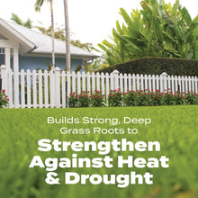 Lawn promotional panel about strengthening grass roots against heat and drought