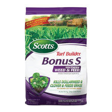 Scotts Turf Builder Bonus S Southern Weed & Feed bag, front label view