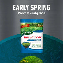 Scotts Turf Builder early spring weed and feed bag, green lawn care formula