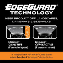 EdgeGuard technology graphic showing on/active and off/inactive broadcast spread modes