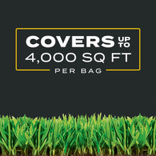 Grass application coverage graphic: covers up to 4,000 sq ft per bag