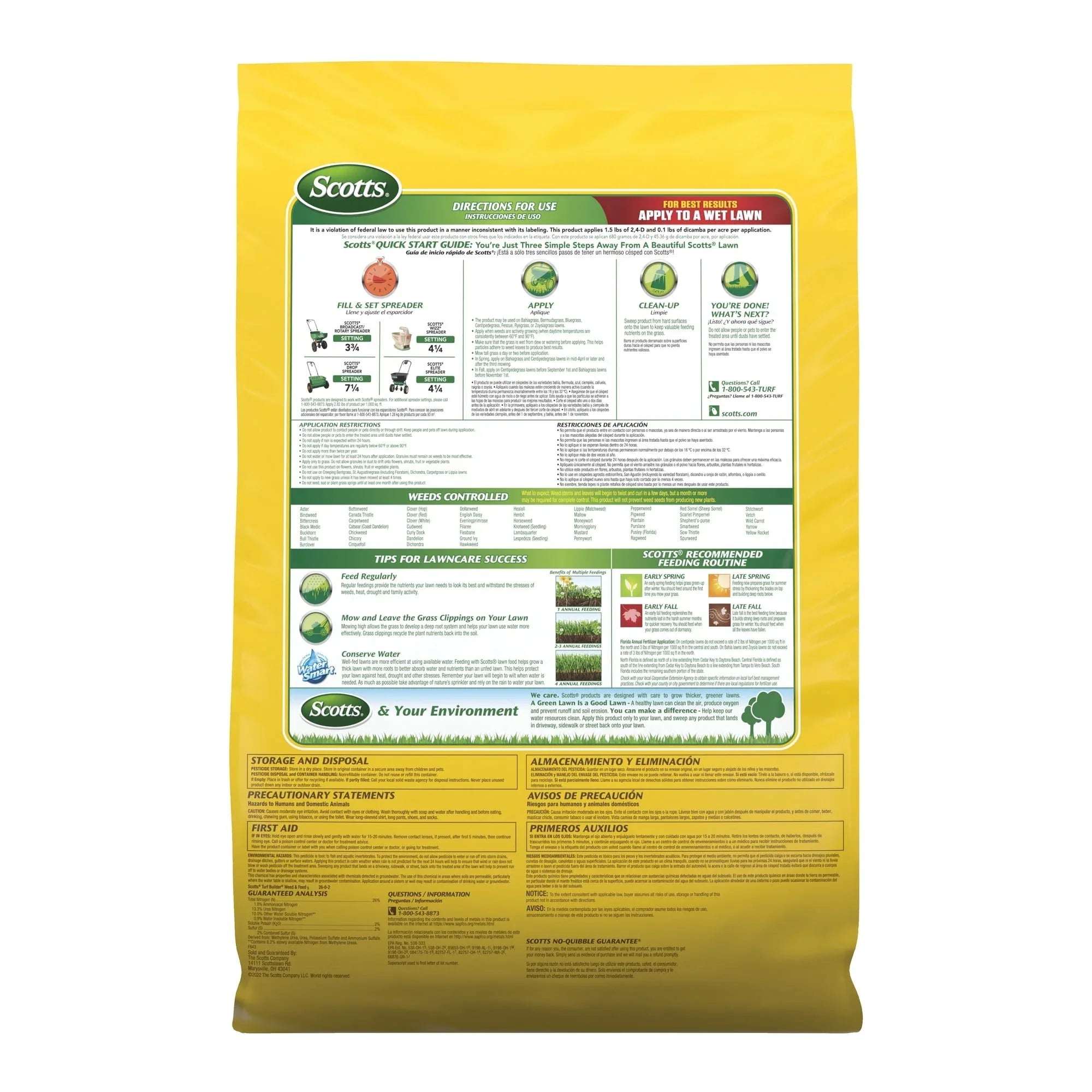 Scotts Turf Builder Weed and Feed, Controls Dandelion, Clover