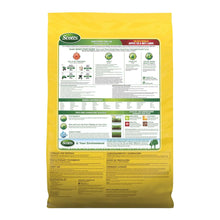 Scotts Turf Builder weed and feed fertilizer bag back with instruction and safety panel