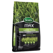 Scotts MAX Southern lawn food bag, front view with grass image and product label