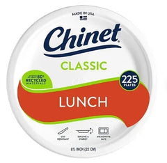 Chinet Classic Lunch Paper Plate, 8.75", 225 ct.