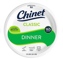 Chinet Classic dinner paper plates, round white, 10 3/8 in, pack of 165