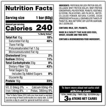 Nutrition facts label for protein meal bar, 240 calories, 16g protein