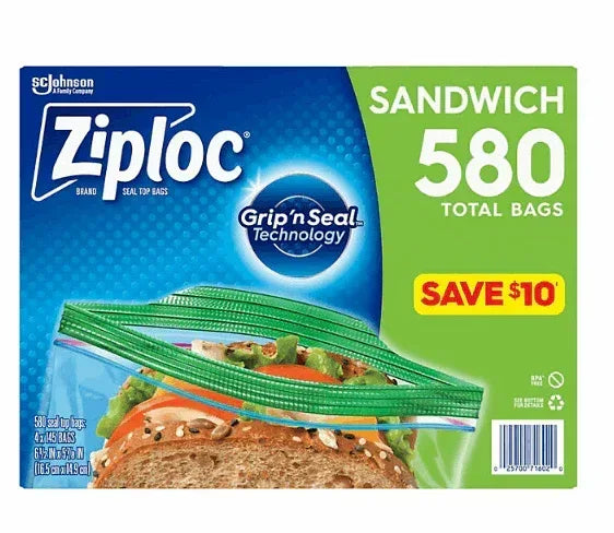 Ziploc Easy Open Tab Sandwich Bags, 580 ct.