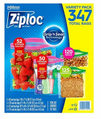 Ziploc Easy Open Bags Variety Pack with New Stay Open Design, 347 ct.