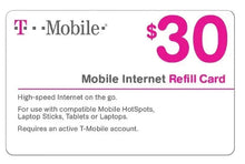 T-Mobile $30 Mobile Internet refill card for prepaid top-up