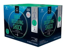 Shock stabilizer box with green/blue labels on front and side panels