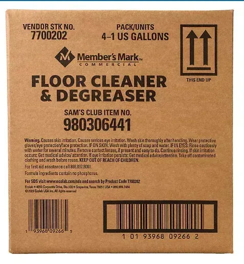 Member's Mark Commercial Floor Cleaner & Degreaser - 1 gal. (Choose Pack Size)
