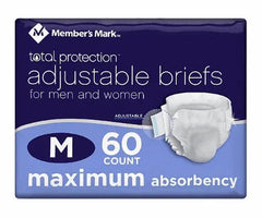 Member's Mark Total Protection Unisex Briefs - Choose Your Size