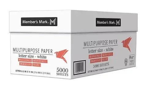 Member's Mark Multipurpose Copy Paper, 10 Ream Case, 20 lb., 92 Bright, 8.5 x 11"