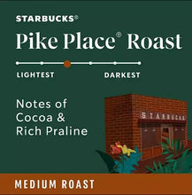Starbucks Pike Place Roast medium roast notes: cocoa and rich praline