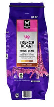 40 oz French roast whole bean coffee bag, dark roast, purple with 40oz label