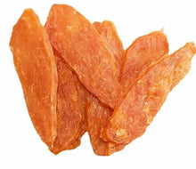 Chicken jerky dog treats, orange strips