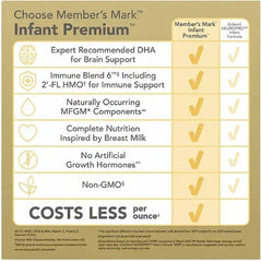 Member's Mark Infant Premium Baby Milk-Based Formula Powder with Iron, Immune Blend (48 oz.)