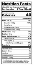 Half & Half carton Nutrition Facts panel: 40 calories per 2 Tbsp serving
