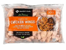Frozen chicken wings bag, 10 lb, orange ready-to-cook label