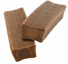 Brown chew bone dog treats, two pieces