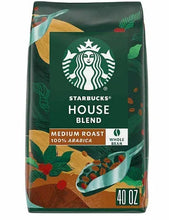 Starbucks House Blend whole bean coffee bag, medium roast, 40 oz
