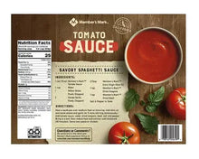 Tomato sauce multipack back panel with nutrition facts text and red sauce bowl