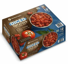 Member's Mark diced tomatoes 12-pack carton with diced red tomatoes in juice