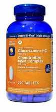 Glucosamine, chondroitin and MSM triple-strength supplement tablets bottle, 220 count
