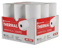 Member's Mark thermal receipt paper roll pack, 18 rolls, boxed view